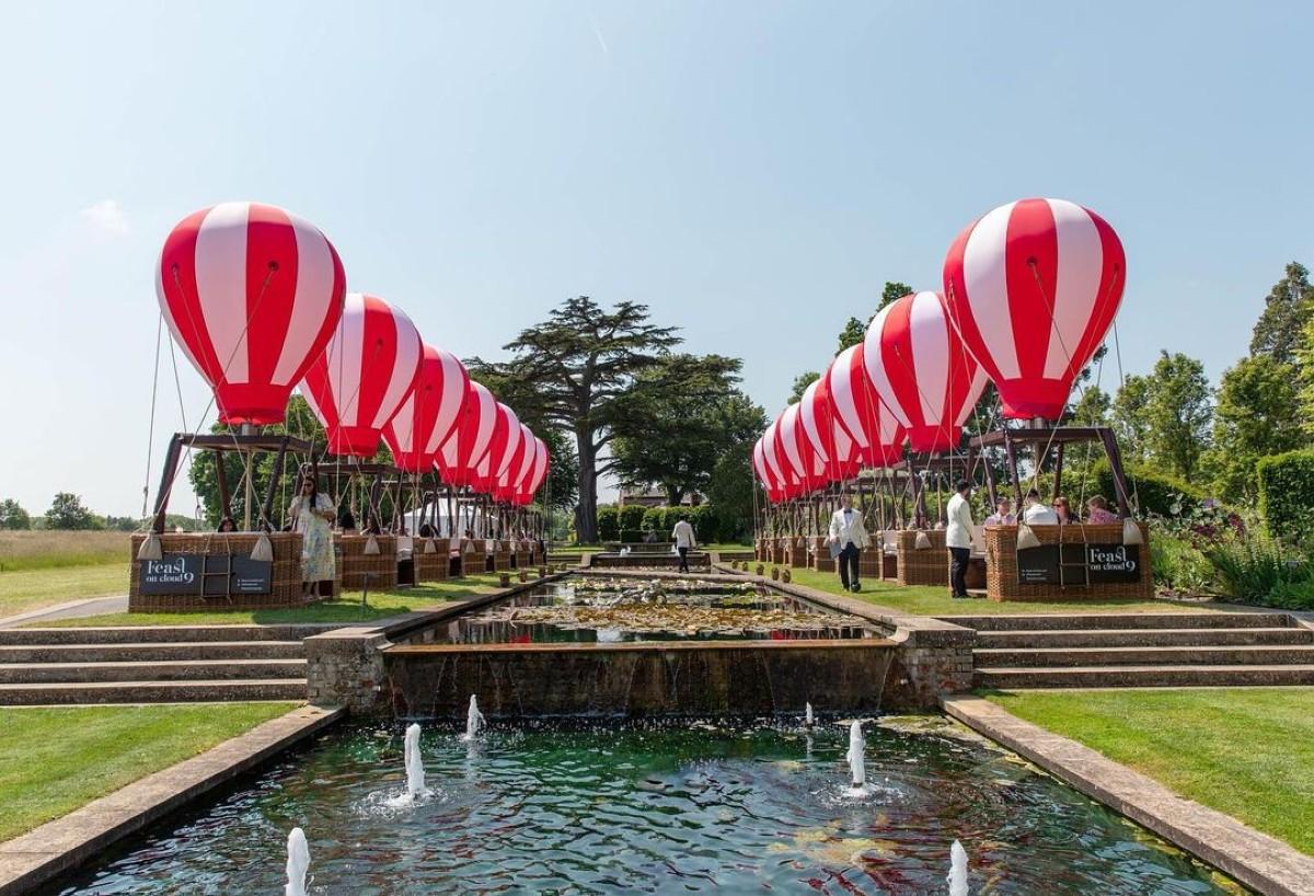 Indulge in a decadent afternoon tea in a hot air balloon